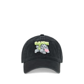 Ganni Black Cotton Cap (Baseball Hat)